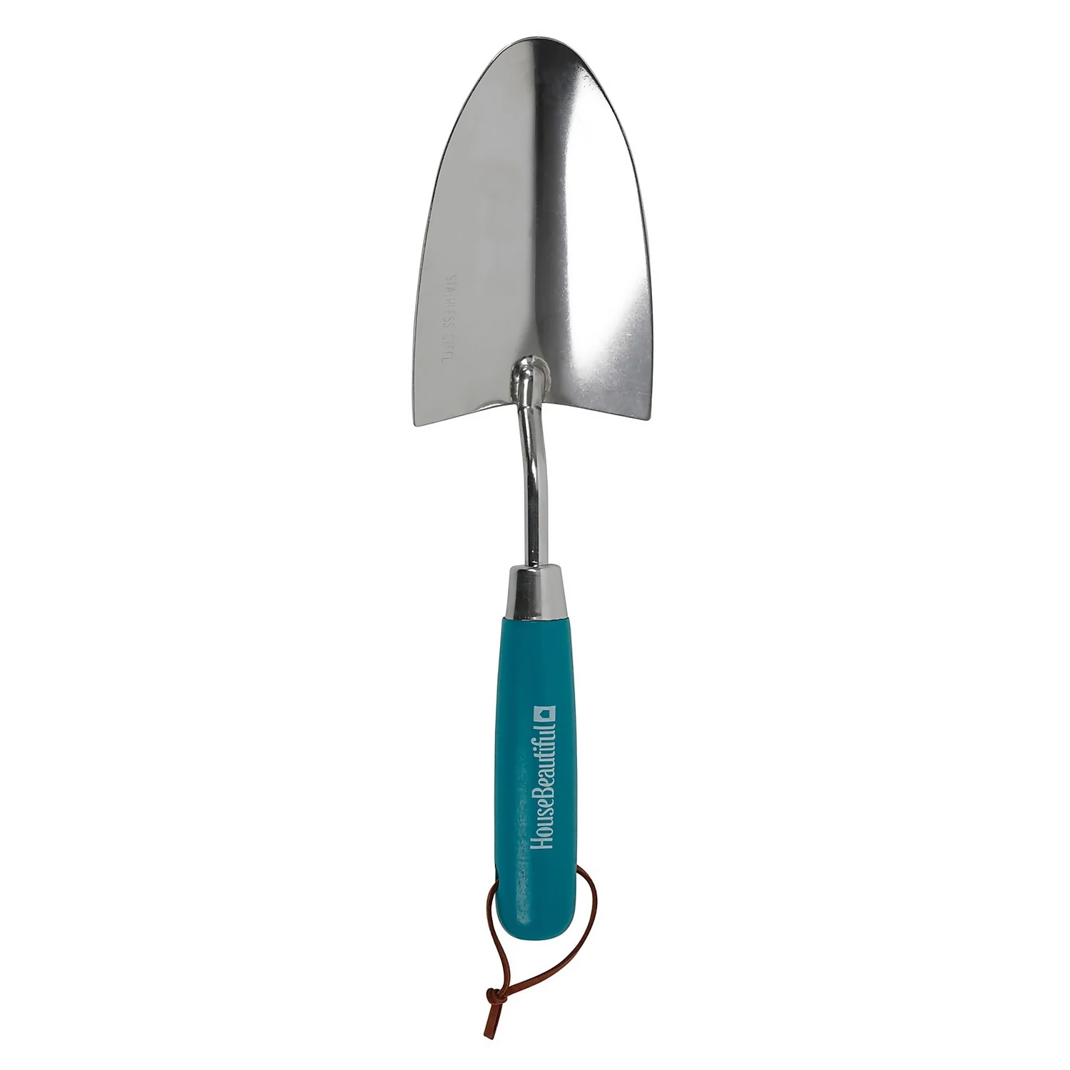 House Beautiful Stainless Steel Hand Trowel With A Teal Painted Hardwood Handle