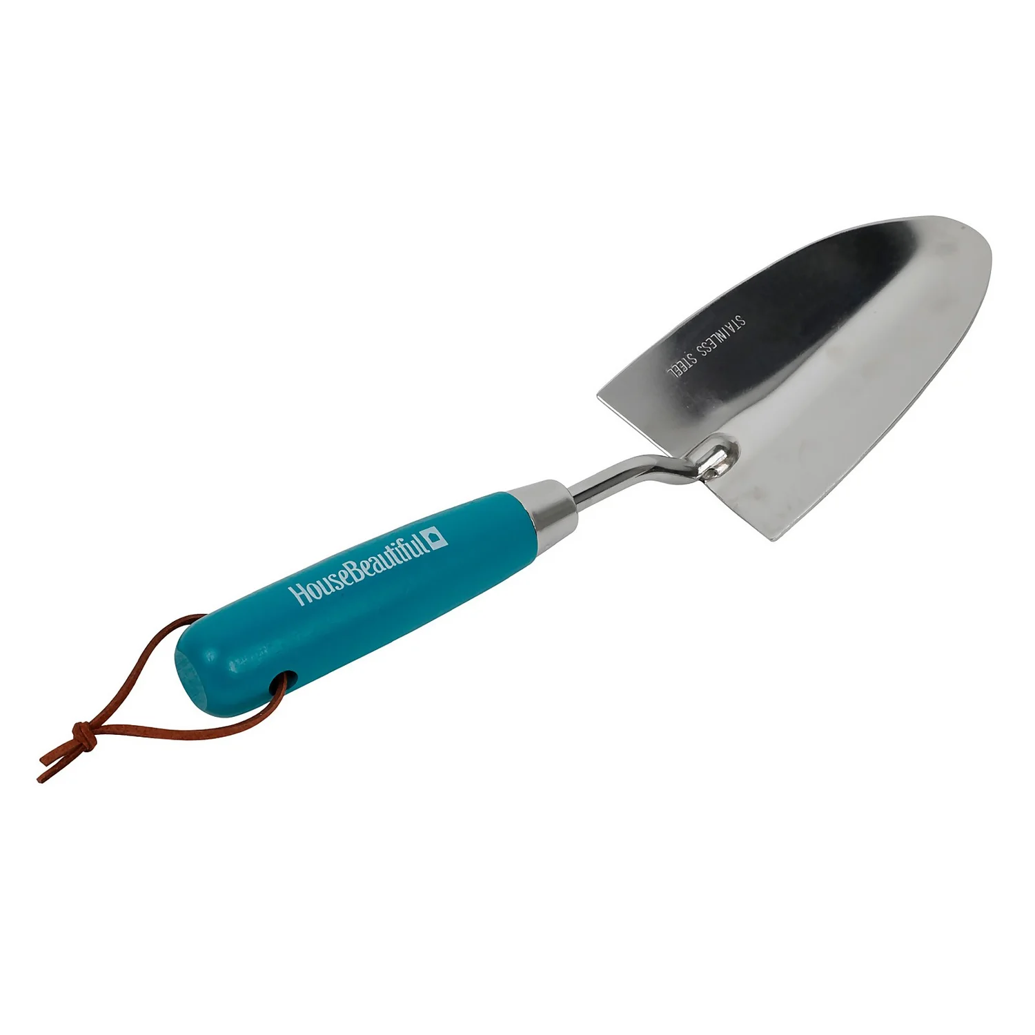 House Beautiful Stainless Steel Hand Trowel With A Teal Painted Hardwood Handle - Image 4